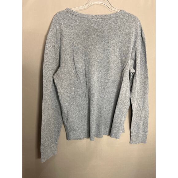 Hugo Boss Henley Shirt Mens L Gray Cotton Long Sleeve Casual Comfort Cozy Orange - Picture 7 of 16